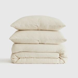 Quince Organic Airy Gauze Duvet Cover Set Full/Queen Undyed